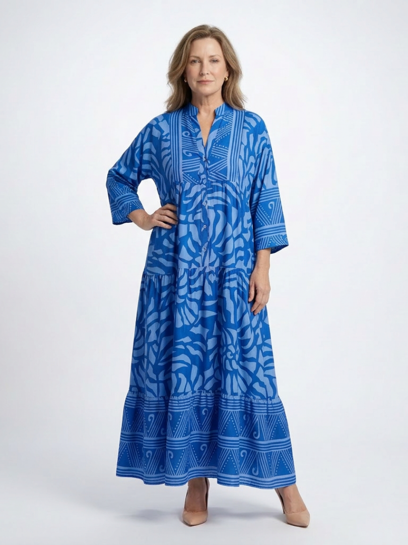 Marielle | Nappirivillinen midi-mekko