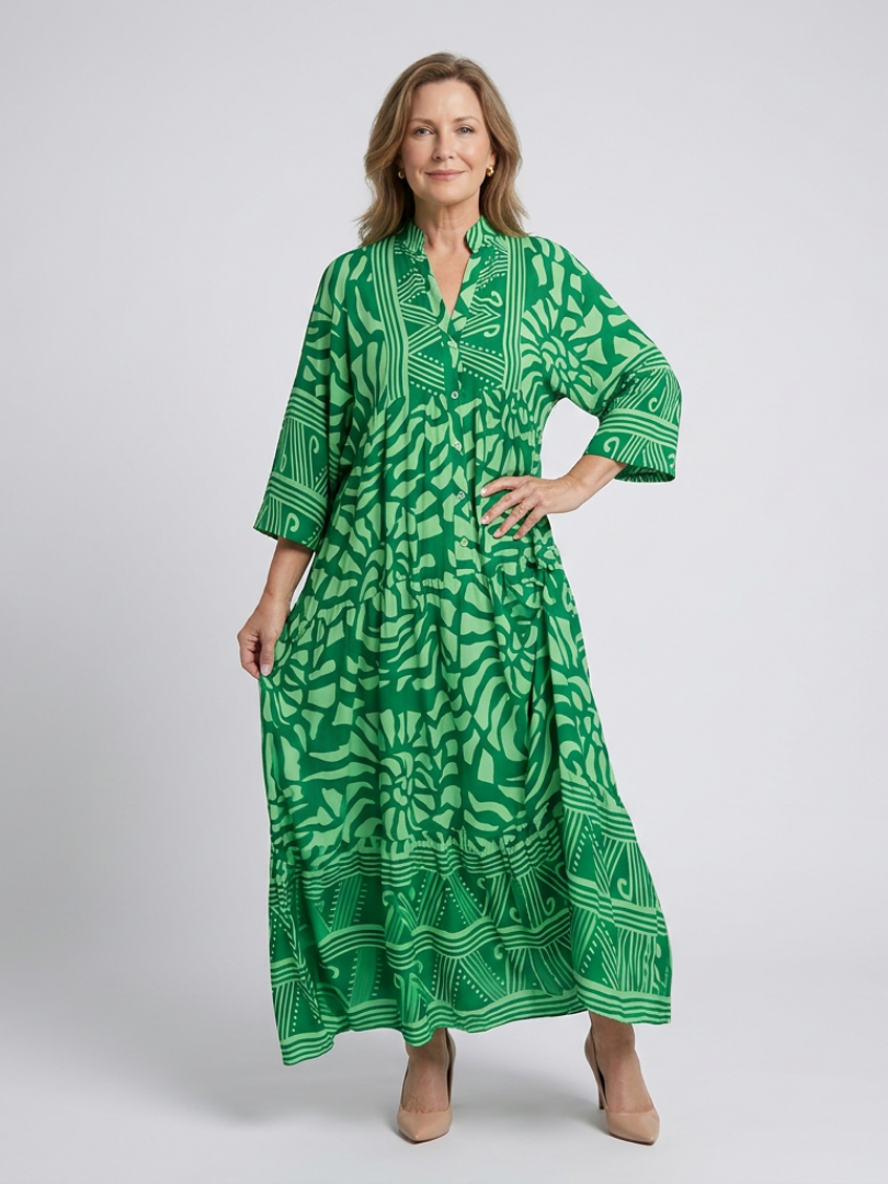 Marielle | Nappirivillinen midi-mekko