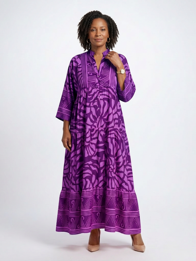Marielle | Nappirivillinen midi-mekko