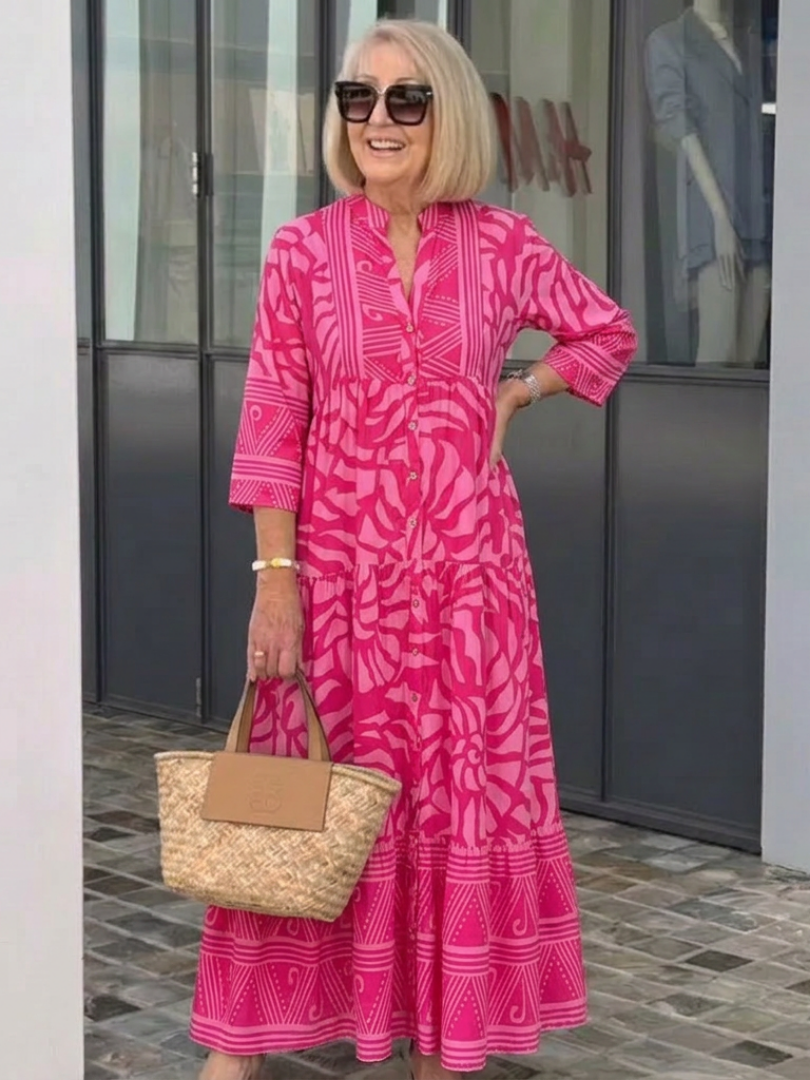 Marielle | Nappirivillinen midi-mekko